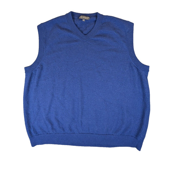 Hart Schaffner Marx Sweater Vest 3XB Men's Extra Fine Merino Wool Blue Pullover - Picture 1 of 7